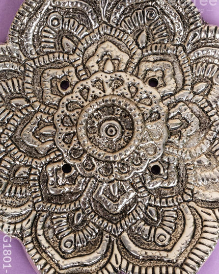 Flower Agarbathi Stand - Silver - WBG1801-2 - White Metal Pooja Utility RG