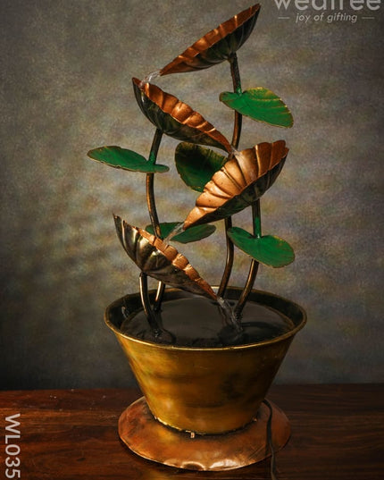 Flower Pot Fountain In Copper Finish - Wl0359 Metal Decor Showpiece