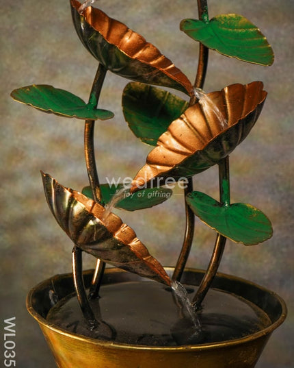 Flower Pot Fountain In Copper Finish - Wl0359 Metal Decor Showpiece