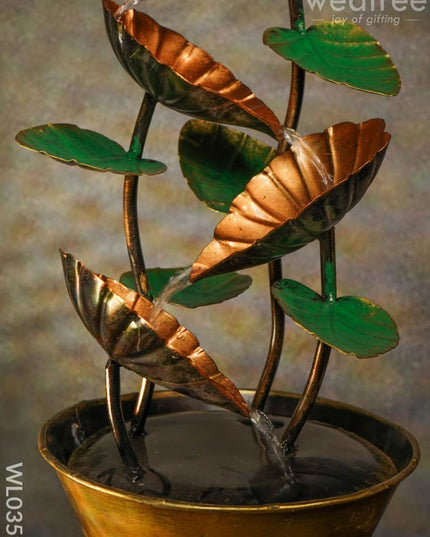 Flower Pot Fountain In Copper Finish - Wl0359 Metal Decor Showpiece