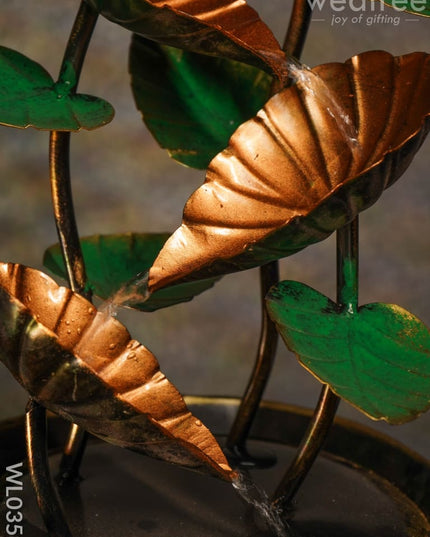 Flower Pot Fountain In Copper Finish - Wl0359 Metal Decor Showpiece
