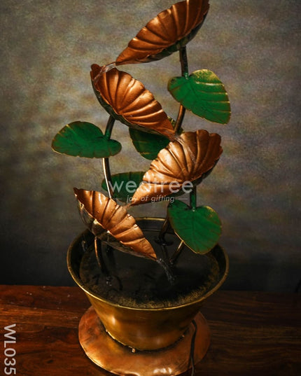 Flower Pot Fountain In Copper Finish - Wl0359 Metal Decor Showpiece