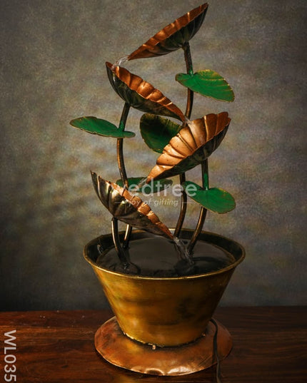Flower Pot Fountain In Copper Finish - Wl0359 Metal Decor Showpiece