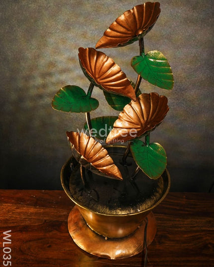 Flower Pot Fountain In Copper Finish - Wl0359 Metal Decor Showpiece