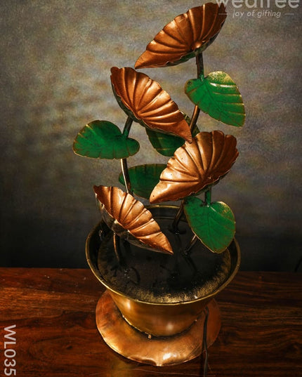 Flower Pot Fountain In Copper Finish - Wl0359 Metal Decor Showpiece