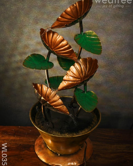 Flower Pot Fountain In Copper Finish - Wl0359 Metal Decor Showpiece
