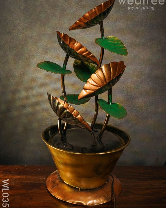 Flower Pot Fountain In Copper Finish - Wl0359 Metal Decor Showpiece