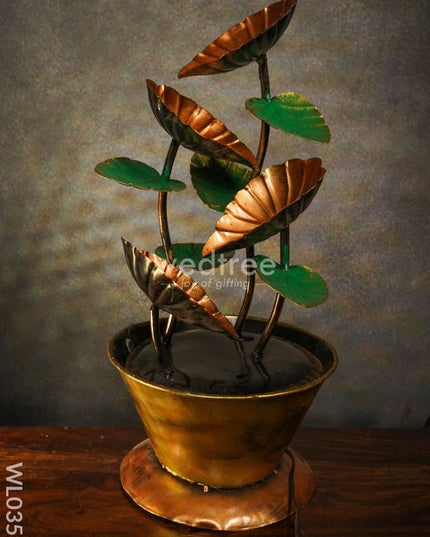Flower Pot Fountain In Copper Finish - Wl0359 Metal Decor Showpiece