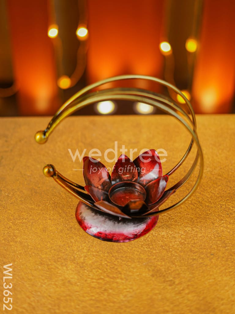 Flower Ring Candle Holder - Wl3652 Metal Decor Utility