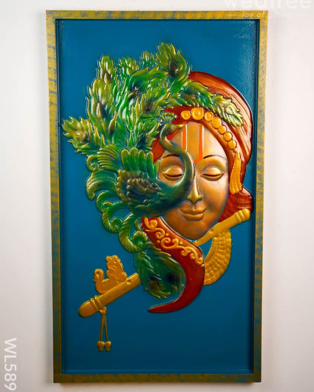 Flute Krishna Face Wall Hanging Frame - 42 inch - WL5899 - Frames