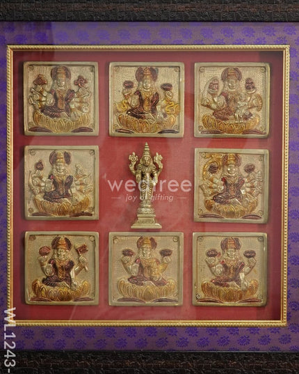 Frame:  Brass Ashtalakshmi And Tirupathi Balaji Idol (14.2 X 14.5 Inches) - Wl1243 Frames