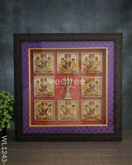 Frame:  Brass Ashtalakshmi And Tirupathi Balaji Idol (14.2 X 14.5 Inches) - Wl1243 2 Frames