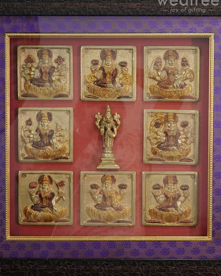 Frame:  Brass Ashtalakshmi And Tirupathi Balaji Idol (14.2 X 14.5 Inches) - Wl1243 Frames