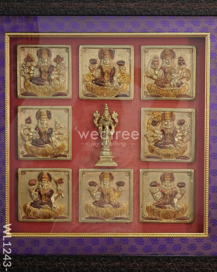 Frame:  Brass Ashtalakshmi And Tirupathi Balaji Idol (14.2 X 14.5 Inches) - Wl1243 Frames