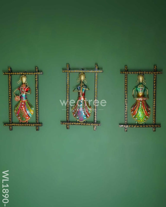Frame Musical Dolls (Set Of 3) - Wl1890 Metal Decor Hanging