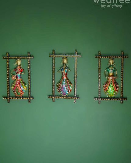 Frame Musical Dolls (Set Of 3) - Wl1890 Metal Decor Hanging