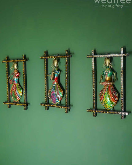 Frame Musical Dolls (Set Of 3) - Wl1890 Metal Decor Hanging