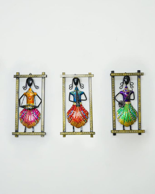 Frame Musical Dolls (Set Of 3) - Wl1890 Metal Decor Hanging