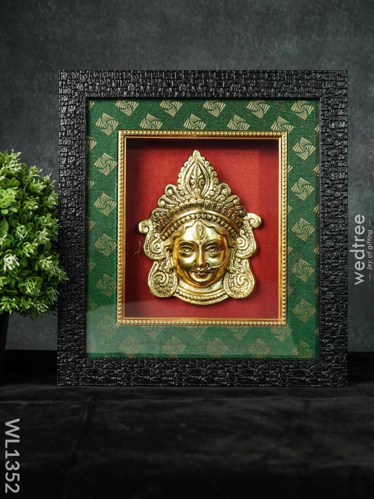 Frame:  White Metal Amman Face With Gold Finish (7.5X6.5)Inches - Wl1352 Frames