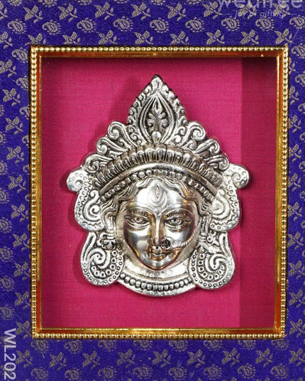 Frame:  White Metal Durga Face - Silver Wl2024 Frames