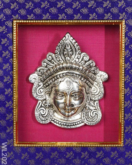 Frame:  White Metal Durga Face - Silver Wl2024 Frames