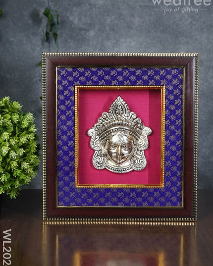 Frame:  White Metal Durga Face - Silver Wl2024 Frames