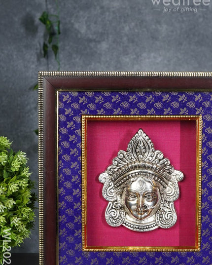 Frame:  White Metal Durga Face - Silver Wl2024 Frames