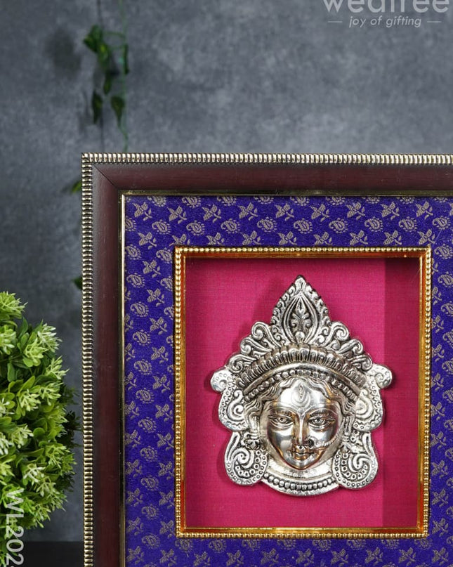 Frame:  White Metal Durga Face - Silver Wl2024 Frames