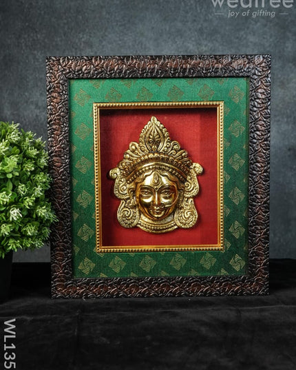 Frame:  White Metal Amman Face With Gold Finish (7.5X6.5)Inches - Wl1352 Frames