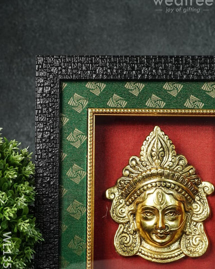Frame:  White Metal Amman Face With Gold Finish (7.5X6.5)Inches - Wl1352 Frames