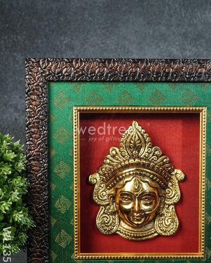 Frame:  White Metal Amman Face With Gold Finish (7.5X6.5)Inches - Wl1352 Frames