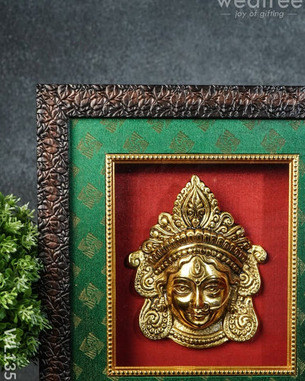 Frame:  White Metal Amman Face With Gold Finish (7.5X6.5)Inches - Wl1352 Frames