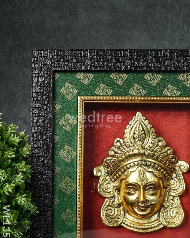 Frame:  White Metal Amman Face With Gold Finish (7.5X6.5)Inches - Wl1352 Frames