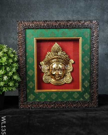 Frame:  White Metal Amman Face With Gold Finish (7.5X6.5)Inches - Wl1352 Frames