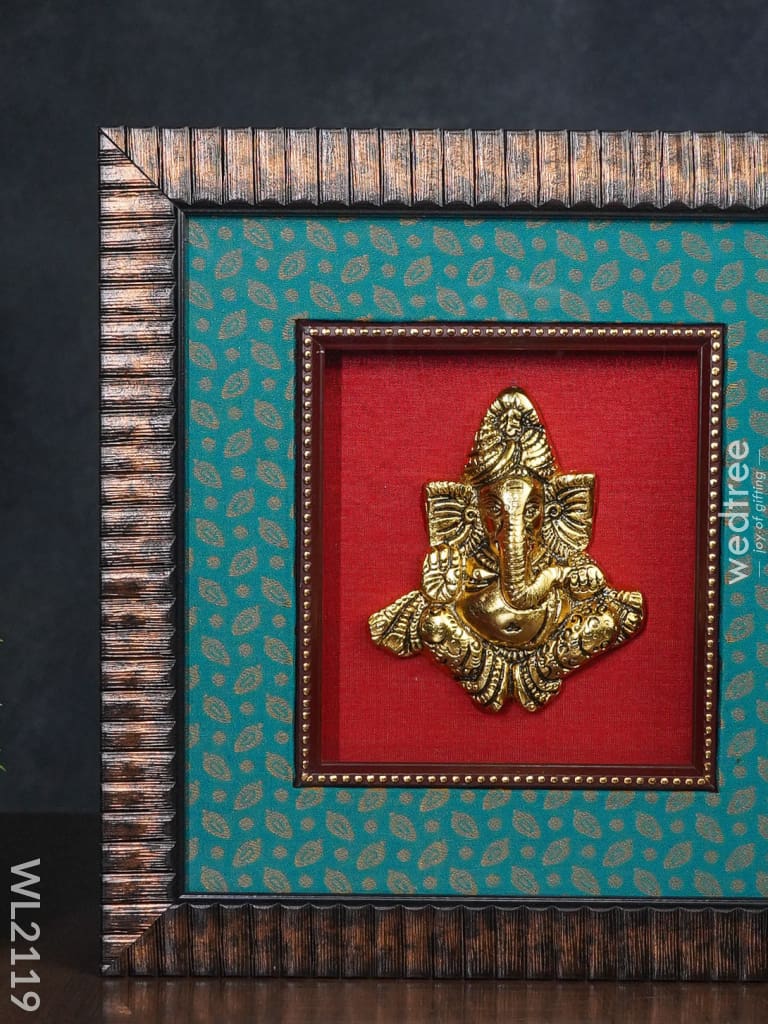 Frame: White Metal Turban Ganesha - Wl2119 Frames