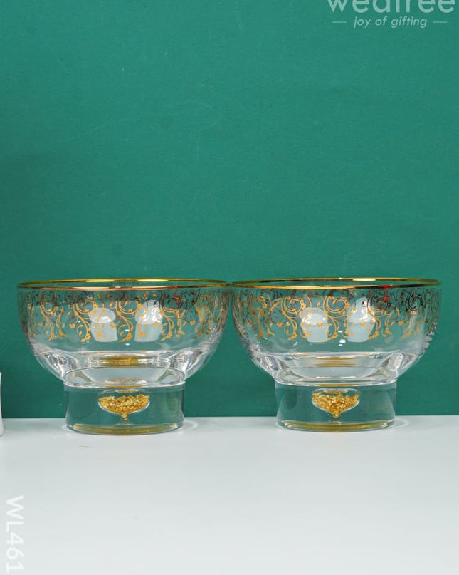 Fruit Bowl With Gold Foil - Wl4617 Plated
