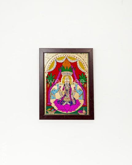 Gaja Lakshmi Glass Reverse Painting Frame - 8 X 6 Inch Wl4559 Frames