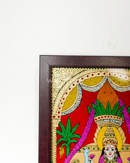 Gaja Lakshmi Glass Reverse Painting Frame - 8 X 6 Inch Wl4559 Frames