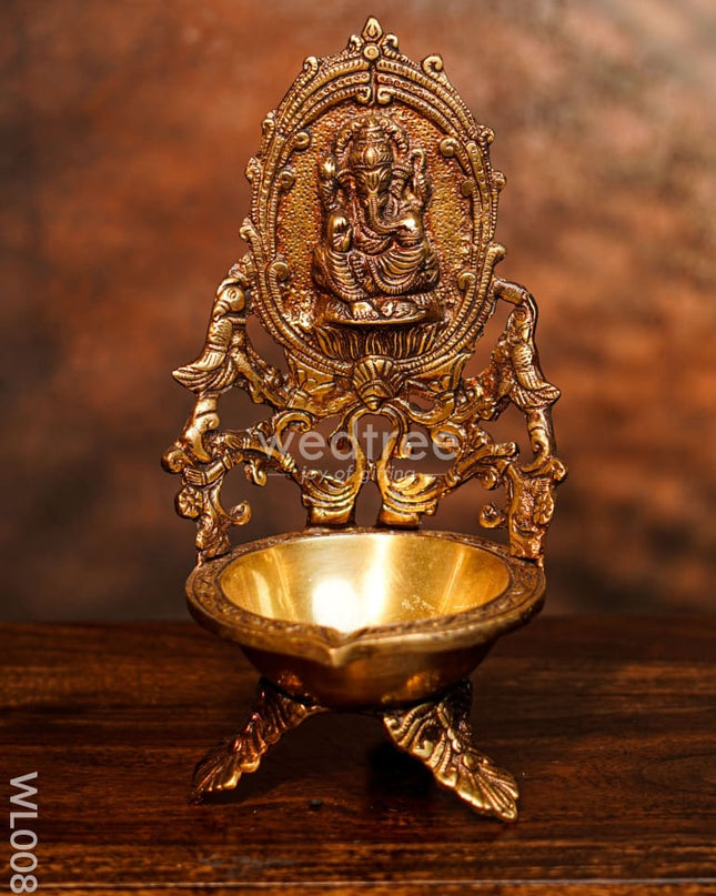 Ganesh Diya (Brown Antique Finish) - Wl0083 Brass
