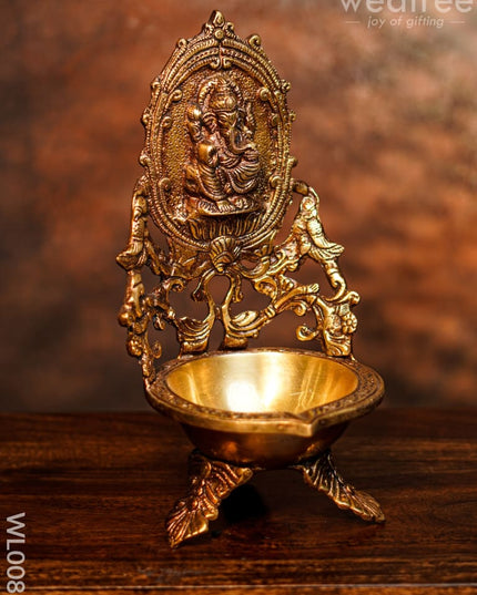 Ganesh Diya (Brown Antique Finish) - Wl0083 Brass