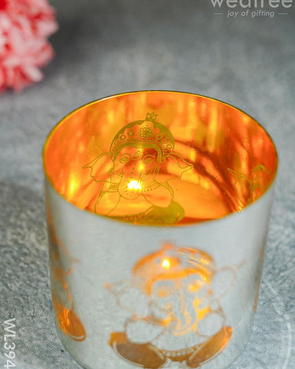 Ganesha Engraved Candle Holder - Wl3944 Candles & Votives