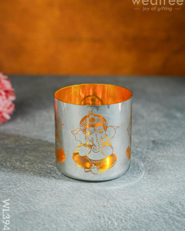 Ganesha Engraved Candle Holder - Wl3944 Candles & Votives