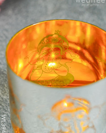 Ganesha Engraved Candle Holder - Wl3944 Candles & Votives