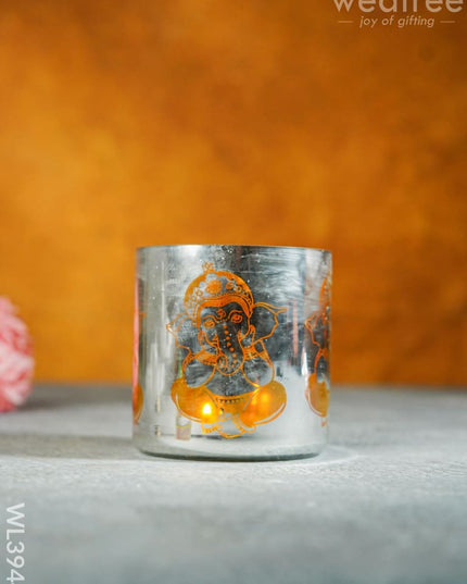 Ganesha Engraved Candle Holder - Wl3944 Candles & Votives