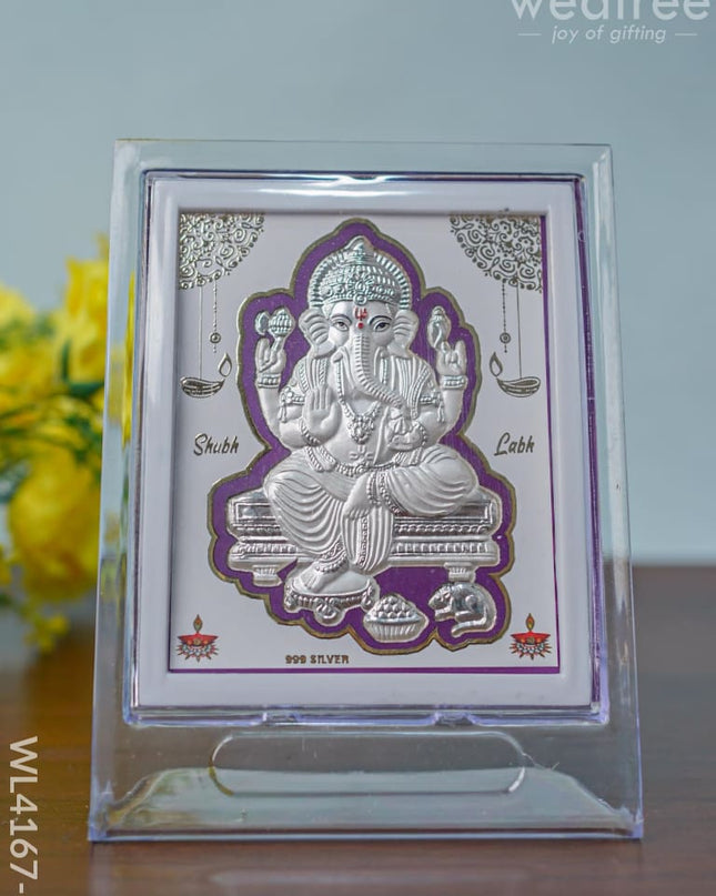 Ganapathi Frame With Stand - Wl4167-2 German Silver Photo
