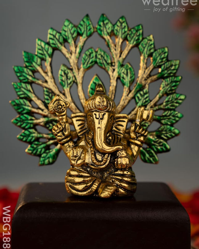 Ganesha Idol - 5 inch - WBG1886 - White Metal Figurine - RG