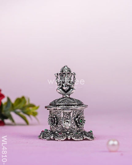 Ganesha Kumkum Holder - 2 inch - Silver - WL4810-2 Divine Gifts