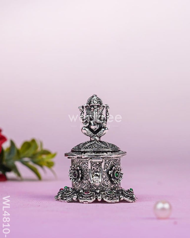 Ganesha Kumkum Holder - 2 inch - Silver - WL4810-2 Divine Gifts
