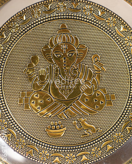 Ganesha Oxidized Plate - 6 inch - Gold - WBG1593-3 Trays & Plates RG