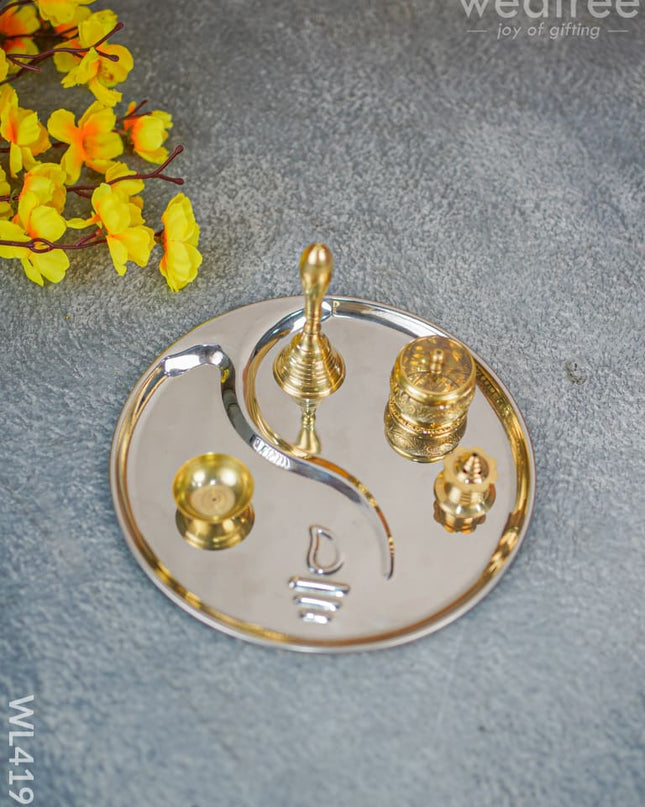 Ganesha Pooja Thali Set - Wl4196 Utilities